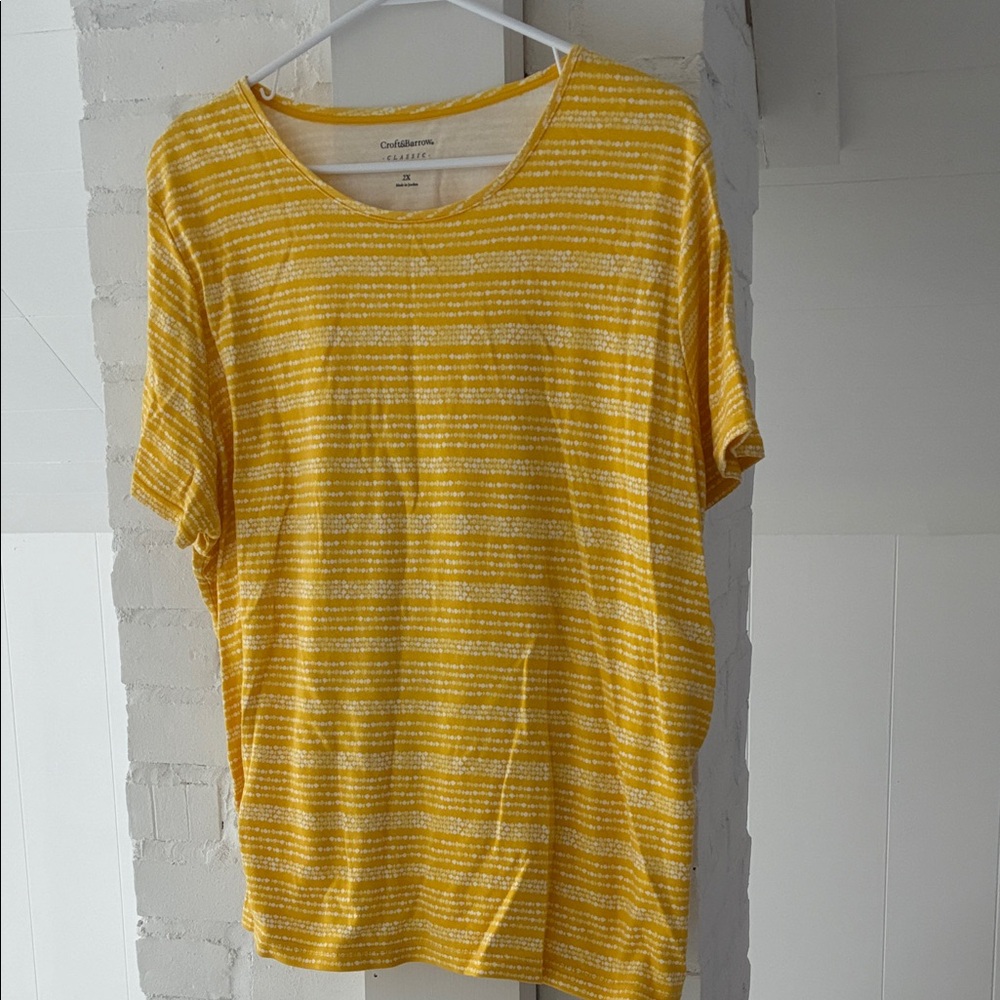 Croft&barrow yellow and White Striped Tee